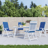 Vidaxl tuinstoelkussens 4 st hoge rug 120x50x3 cm stof koningsblauw - afbeelding 1
