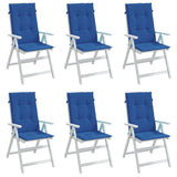 Vidaxl tuinstoelkussens 6 st hoge rug 120x50x3 cm stof koningsblauw - afbeelding 3