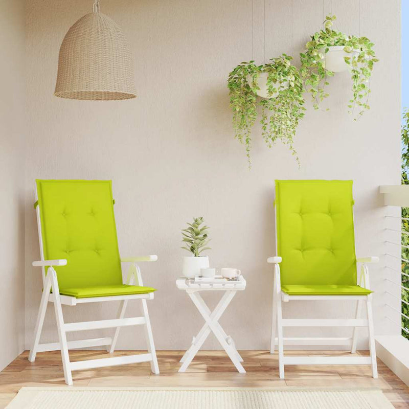 Vidaxl tuinstoelkussens 2 st hoge rug 120x50x3 cm stof heldergroen