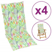VidaXL Tuinstoelkussens 4 st hoge rug bladpatroon 120x50x3 cm stof - afbeelding 1