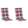 Vidaxl tuinstoelkussens 2 st 120x50x3 cm stof ruitpatroon rood