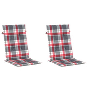 Vidaxl tuinstoelkussens 2 st 120x50x3 cm stof ruitpatroon rood - afbeelding 3