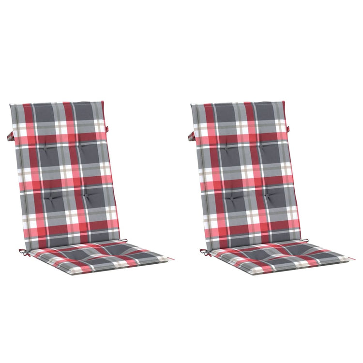 Vidaxl tuinstoelkussens 2 st 120x50x3 cm stof ruitpatroon rood