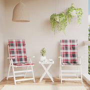 Vidaxl tuinstoelkussens 2 st 120x50x3 cm stof ruitpatroon rood - afbeelding 1