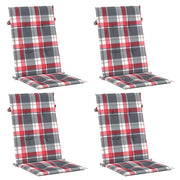 Vidaxl tuinstoelkussens 4 st 120x50x3 cm stof ruitpatroon rood - afbeelding 3