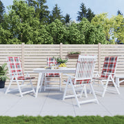 Vidaxl tuinstoelkussens 4 st 120x50x3 cm stof ruitpatroon rood - afbeelding 1