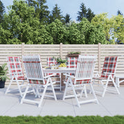 Vidaxl tuinstoelkussens 6 st 120x50x3 cm stof ruitpatroon rood - afbeelding 1
