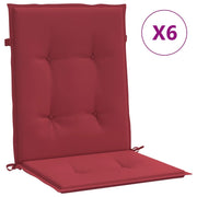 Vidaxl tuinstoelkussens 6 st 100x50x3 cm oxford stof wijnrood - afbeelding 2