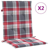 Vidaxl tuinstoelkussens 2 st 100x50x3 cm oxford stof ruitpatroon rood - afbeelding 2