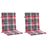 Vidaxl tuinstoelkussens 2 st 100x50x3 cm oxford stof ruitpatroon rood - afbeelding 3