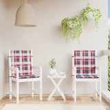 Vidaxl tuinstoelkussens 2 st 100x50x3 cm oxford stof ruitpatroon rood - afbeelding 1