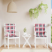 Vidaxl tuinstoelkussens 2 st 100x50x3 cm oxford stof ruitpatroon rood - afbeelding 1