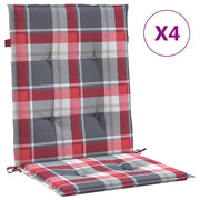 Vidaxl tuinstoelkussens 4 st 100x50x3 cm oxford stof ruitpatroon rood - afbeelding 2
