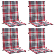 Vidaxl tuinstoelkussens 4 st 100x50x3 cm oxford stof ruitpatroon rood - afbeelding 3
