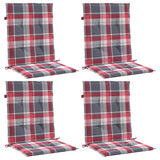 Vidaxl tuinstoelkussens 4 st 100x50x3 cm oxford stof ruitpatroon rood - afbeelding 3
