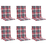 Vidaxl tuinstoelkussens 6 st 100x50x3 cm oxford stof ruitpatroon rood - afbeelding 3