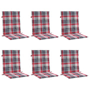 Vidaxl tuinstoelkussens 6 st 100x50x3 cm oxford stof ruitpatroon rood - afbeelding 3