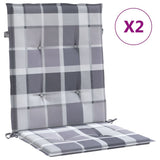 Vidaxl tuinstoelkussens 2 st 100x50x3 cm oxford stof ruitpatroon grijs - afbeelding 2