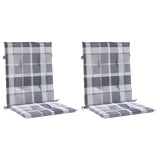 Vidaxl tuinstoelkussens 2 st 100x50x3 cm oxford stof ruitpatroon grijs - afbeelding 3