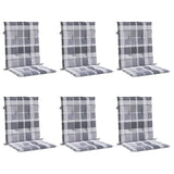 Vidaxl tuinstoelkussens 6 st 100x50x3 cm oxford stof ruitpatroon grijs - afbeelding 3