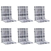 Vidaxl tuinstoelkussens 6 st 100x50x3 cm oxford stof ruitpatroon grijs