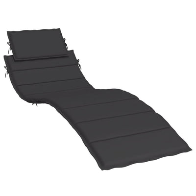 Vidaxl ligbedkussen 186x58x4 cm oxford stof zwart