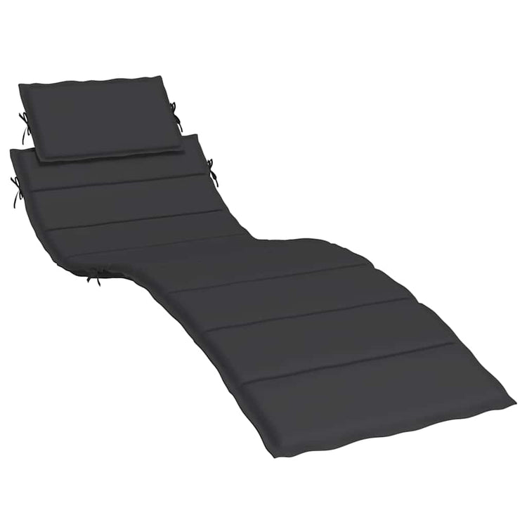 Vidaxl ligbedkussen 186x58x4 cm oxford stof zwart