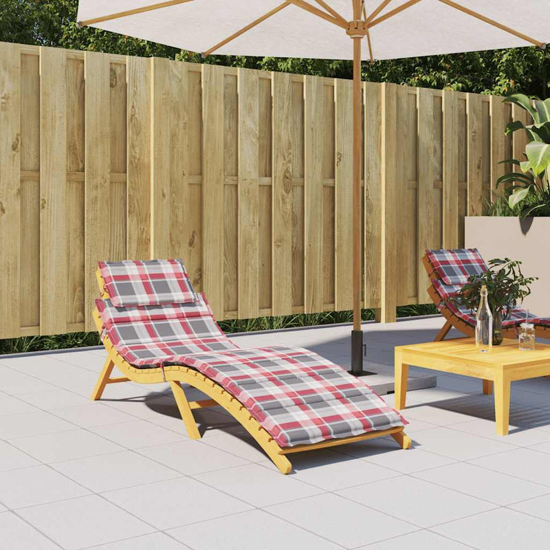 Vidaxl ligbedkussen 186x58x4 cm oxford stof ruitpatroon rood