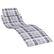 Vidaxl ligbedkussen 186x58x4 cm oxford stof ruitpatroon grijs - afbeelding 2