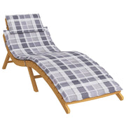 Vidaxl ligbedkussen 186x58x4 cm oxford stof ruitpatroon grijs - afbeelding 3