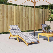 Vidaxl ligbedkussen 186x58x4 cm oxford stof ruitpatroon grijs - afbeelding 1