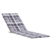 Vidaxl terrasstoelkussen ruitpatroon (75+105)x50x4 cm grijs - afbeelding 2