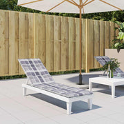 Vidaxl terrasstoelkussen ruitpatroon (75+105)x50x4 cm grijs - afbeelding 1