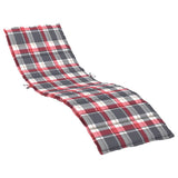 Vidaxl ligbedkussen 200x50x3 cm oxford stof ruitpatroon rood - afbeelding 2