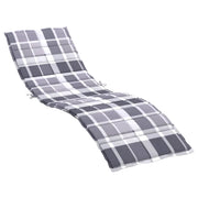 Vidaxl ligbedkussen 200x50x3 cm oxford stof ruitpatroon grijs - afbeelding 2