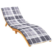 Vidaxl ligbedkussen 200x50x3 cm oxford stof ruitpatroon grijs - afbeelding 3
