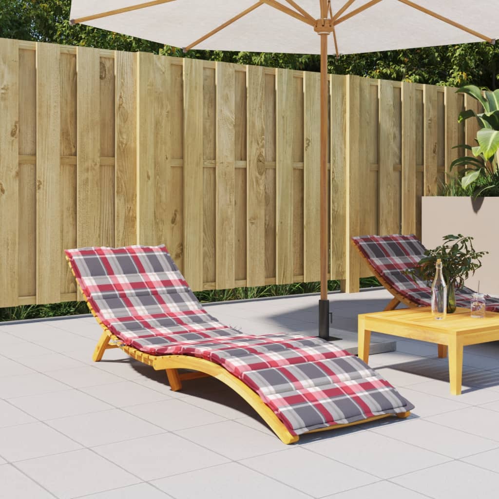 Vidaxl ligbedkussen 200x70x3 cm oxford stof ruitpatroon rood