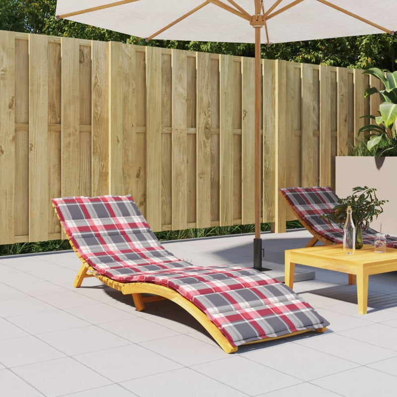 Vidaxl ligbedkussen 200x70x3 cm oxford stof ruitpatroon rood