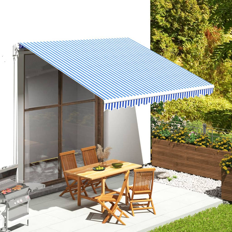 Vidaxl vervangingsdoek voor luifel 400x350 cm polyester blauw en wit