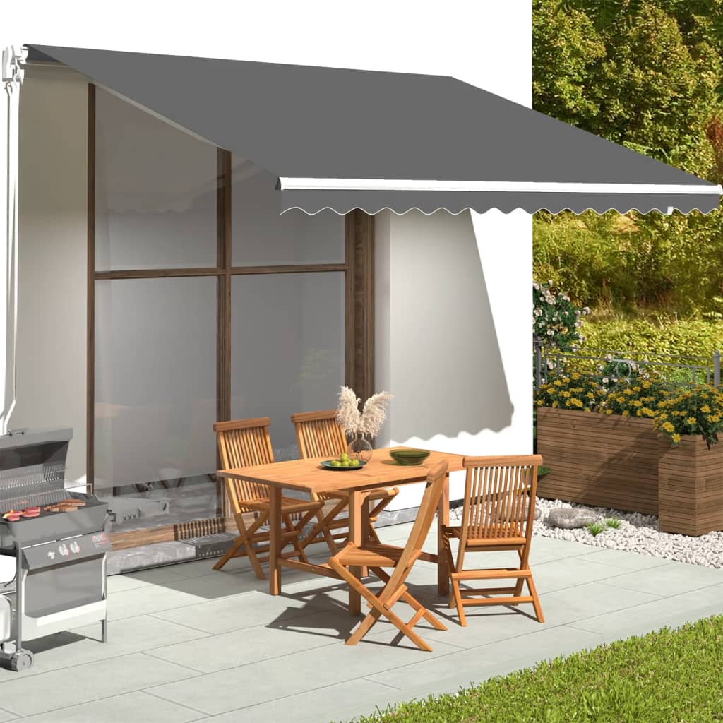 Vidaxl vervangingsdoek voor luifel 450x350 cm polyester antracietkleurig
