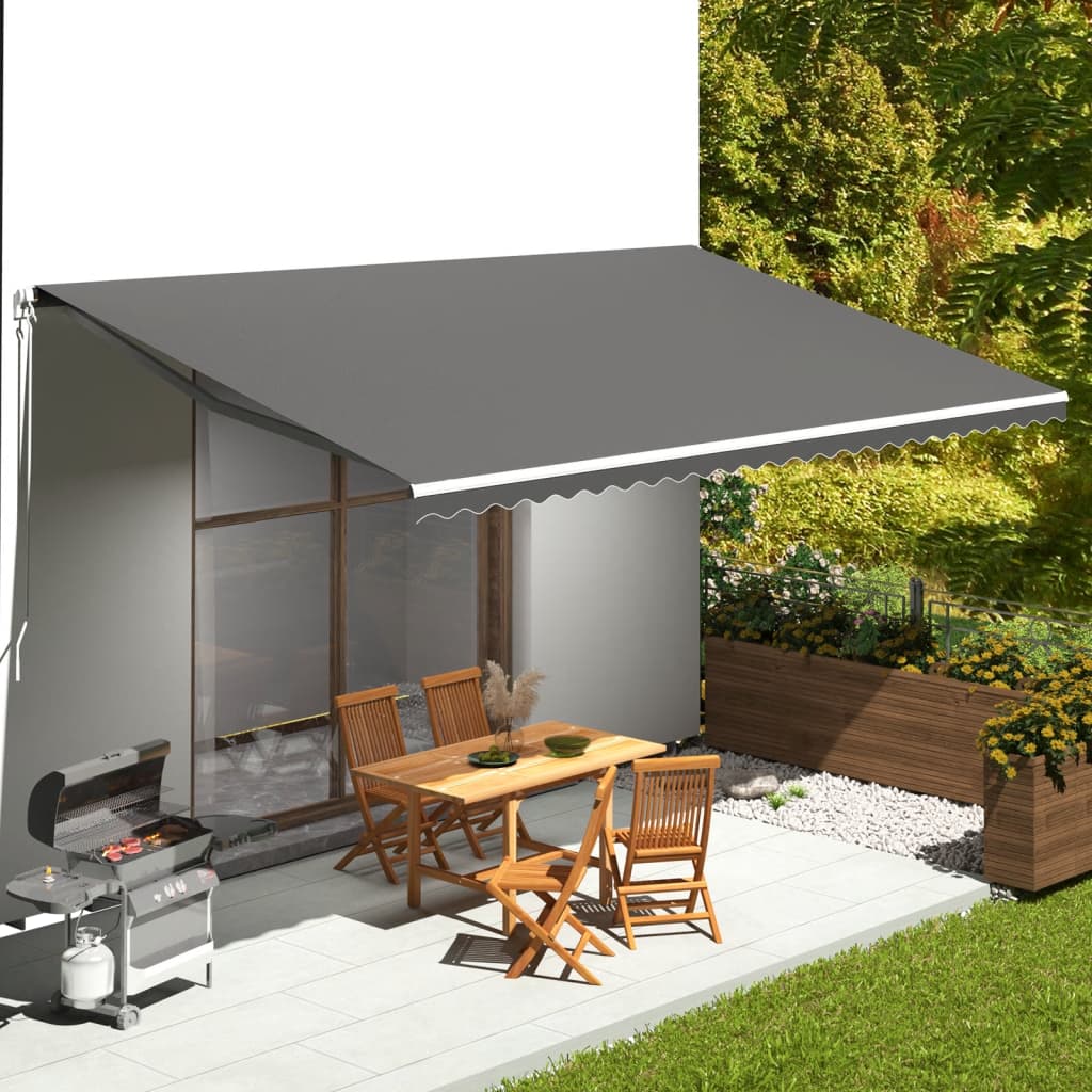 Vidaxl vervangingsdoek voor luifel 600x350 cm polyester antracietkleurig