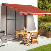 Vidaxl vervangingsdoek voor luifel 450x350 cm polyester oranje en bruin - afbeelding 1