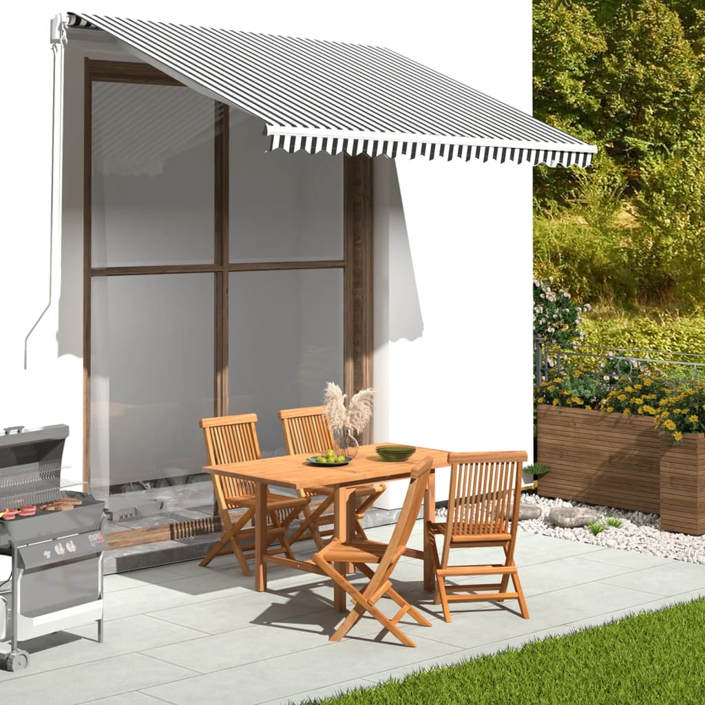 Vidaxl vervangingsdoek voor luifel 300x250 cm antracietkleurig en wit