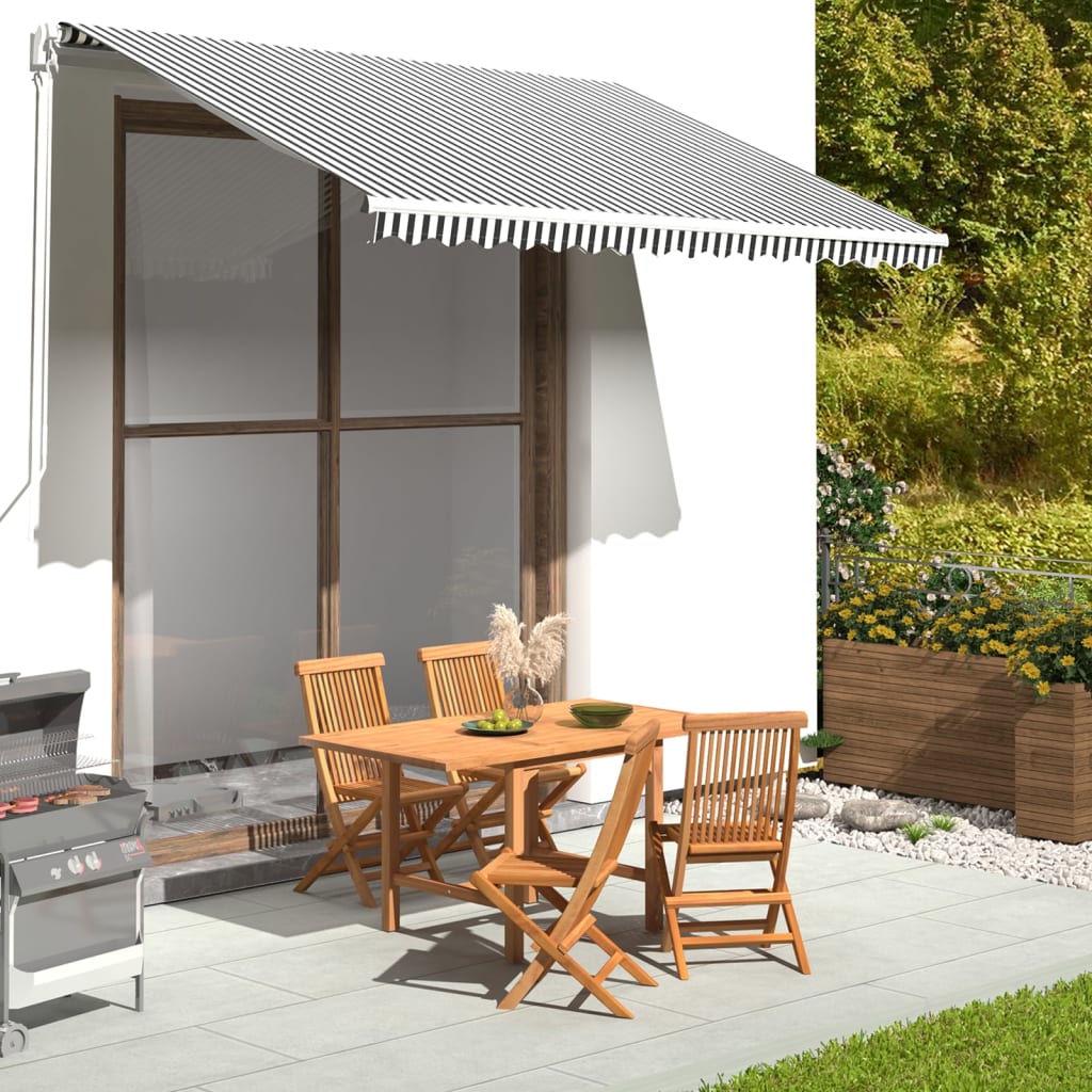 Vidaxl vervangingsdoek voor luifel 350x250 cm antracietkleurig en wit