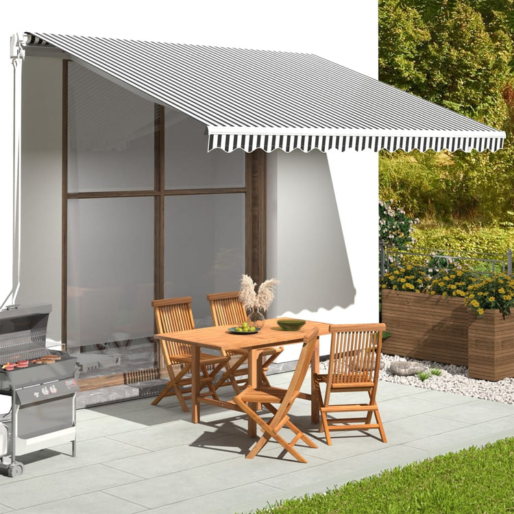 Vidaxl vervangingsdoek voor luifel 400x350 cm antracietkleurig en wit