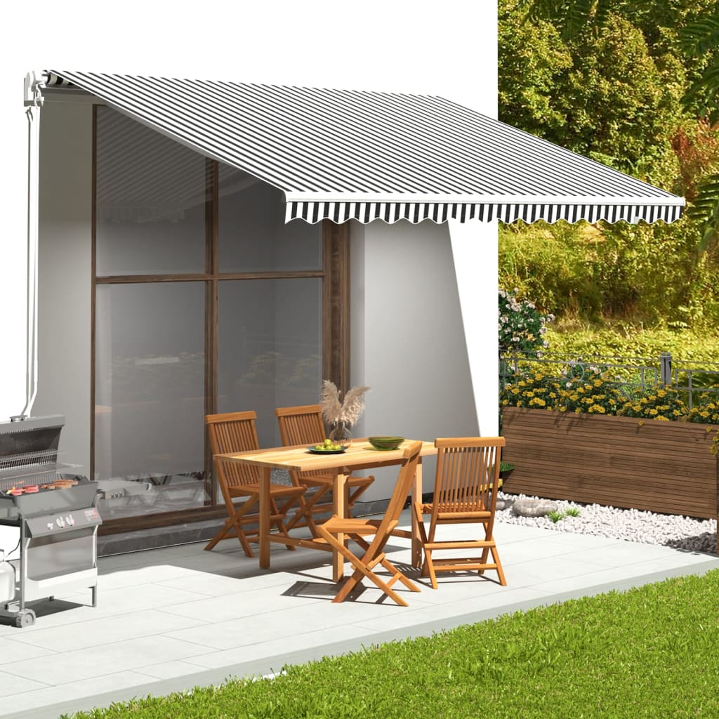 Vidaxl vervangingsdoek voor luifel 450x300 cm antracietkleurig en wit