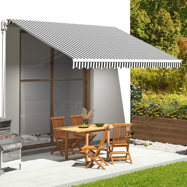 Vidaxl vervangingsdoek voor luifel 450x350 cm polyester antracietkleurig en wit