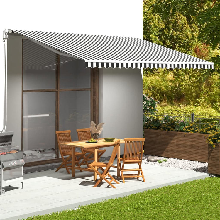 Vidaxl vervangingsdoek voor luifel 500x300 cm antracietkleurig en wit