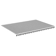 Vidaxl vervangingsdoek voor luifel 500x350 cm antracietkleurig en wit - afbeelding 2