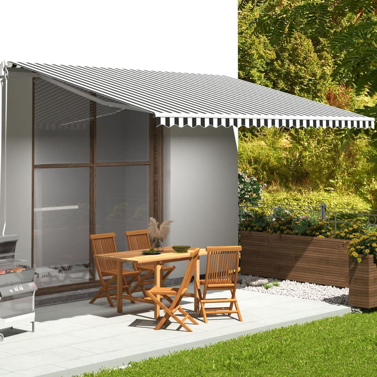 Vidaxl vervangingsdoek voor luifel 500x350 cm antracietkleurig en wit